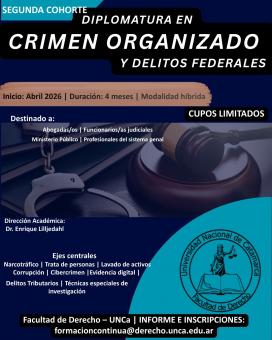 La Facultad de Derecho lanza diplomaturas para el abordaje del crimen organizado y la transformación digital